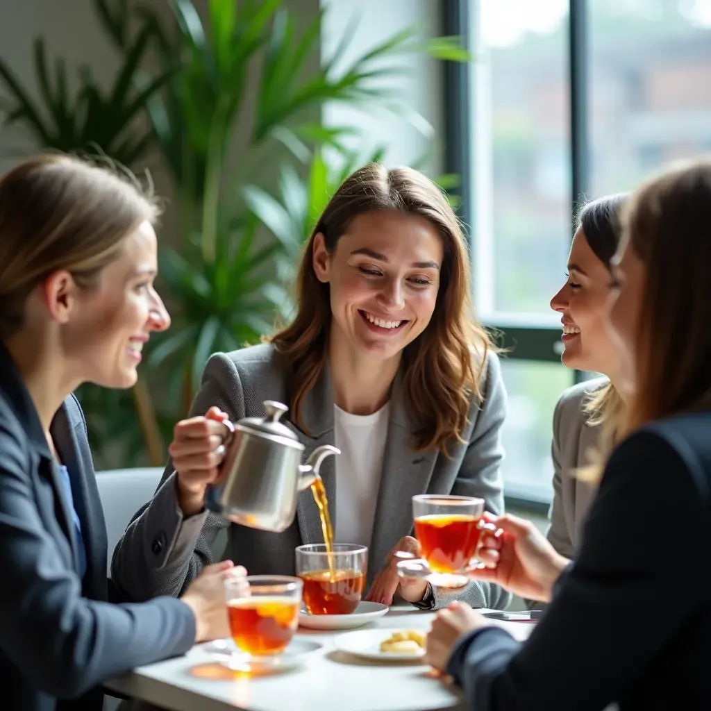 Éléments de décoration rustiques autour d'une tasse de thé, évoquant la tradition belge